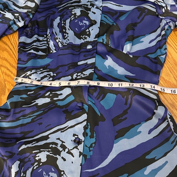 VINTAGE Miss T (English Brand) Blue and Purple Maxi Dress, Size M - Picture 10 of 12